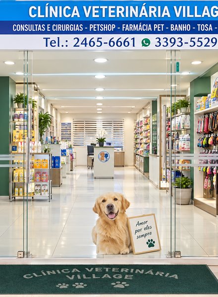 Entrada da Clínica Veterinária do Village, na R. Luís Sá, Portuguesa