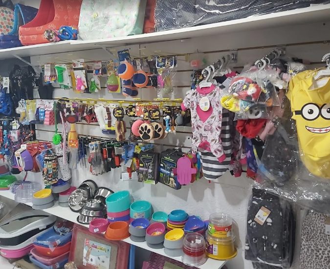 Acessórios, brinquedos e roupinhas no pet shop da Village